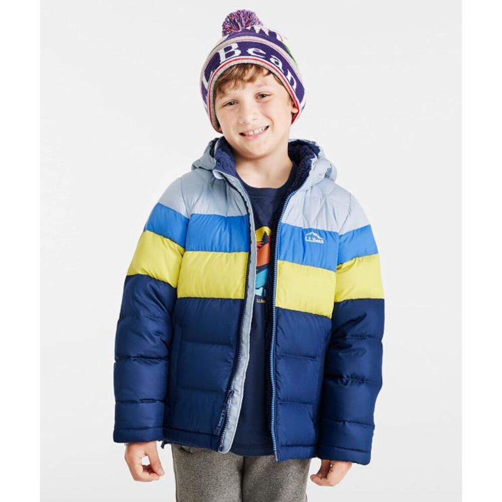 L.L.Bean Kids Elle Bean Down Jacket, Color Block NWT